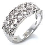 (SOFIA) Anillo con diamantes en oro blanco 10k