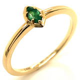 Anillo de esmeralda en oro amarillo 14kt. EM-0.11CTS.