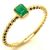 Anillo de esmeralda en oro amarillo 14kt. EM-0.25CTS.