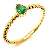 Anillo de esmeralda en oro amarillo 14kt. EM-0.15CTS.