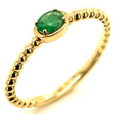 Anillo de esmeralda en oro amarillo 14kt. EM-0.15CTS.