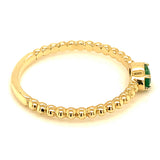 Anillo de esmeralda en oro amarillo 14kt. EM-0.15CTS.