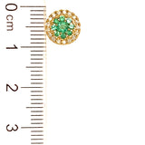 Aretes de esmeraldas con diamantes en oro amarillo 14kt. EM-0.55CTS. D-0.20CTS.