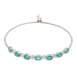 Pulsera de esmeraldas en plata 925.
