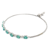 Pulsera de esmeraldas en plata 925.