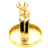 Trío de anillos con circones en oro amarillo 10kt.