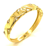Trío de anillos con circones en oro amarillo 10kt.