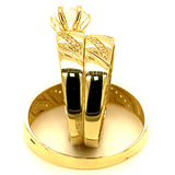 Trío de anillos con circones en oro amarillo 10kt.