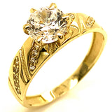 Trío de anillos con circones en oro amarillo 10kt.