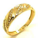 Trío de anillos con circones en oro amarillo 10kt.