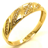 Trío de anillos con circones en oro amarillo 10kt.