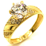 Trío de anillos con circones en oro amarillo 10kt.