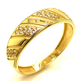 Trío de anillos con circones en oro amarillo 10kt.