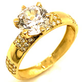 Trío de anillos con circones en oro amarillo 10kt.
