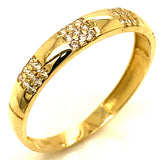 Trío de anillos con circones en oro amarillo 10kt.