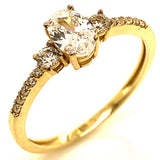 Anillo con circones en oro amarillo 10kt.