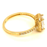 Anillo con circones en oro amarillo 10kt.