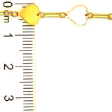 Pulsera (corazones y clip) en oro amarillo 10kt. 18/20cm