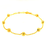 Pulsera (bolitas) en oro amarillo 10kt. 17/19cm