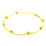 Pulsera (bolitas) en oro amarillo 10kt. 17/19cm