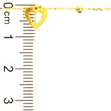 Tobillera (bolitas con dije de corazón) en oro tres tonos 10kt. 23/25cm