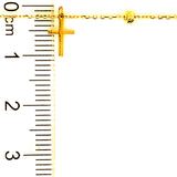 Tobillera (bolitas con dije de cruz) en oro tres tonos 10kt. 23/25cm