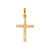 Dije (Cruz) con circones en oro amarillo 10kt.