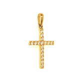 Dije (Cruz) con circones en oro amarillo 10kt.