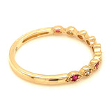 Anillo con rubí y diamantes en oro amarillo 14KT
