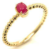 Anillo de rubí en oro amarillo 14kt. R-0.25CTS.