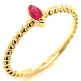 Anillo con rubí en oro amarillo 14KT