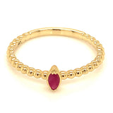 Anillo con rubí en oro amarillo 14KT