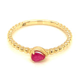 Anillo con rubí en oro amarillo 14KT