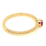 Anillo con rubí en oro amarillo 14KT