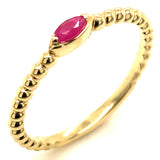 Anillo con rubí en oro amarillo 14KT