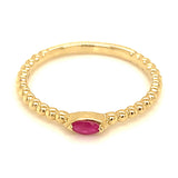 Anillo con rubí en oro amarillo 14KT