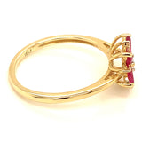 Anillo con rubí y diamantes en oro amarillo 10KT