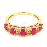 Anillo con rubí y diamantes en oro amarillo 14KT