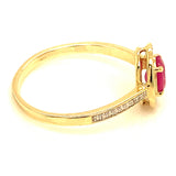 Anillo con rubí y diamantes en oro amarillo 10KT