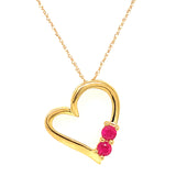 Collar con rubí en oro amarillo 10KT. 45cm