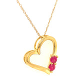 Collar con rubí en oro amarillo 10KT. 45cm