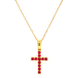 Collar con rubí en oro amarillo 10KT. 45cm