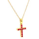 Collar con rubí en oro amarillo 10KT. 45cm