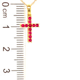 Collar con rubí en oro amarillo 10KT. 45cm