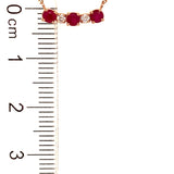 Collar con rubí y diamantes en oro rosado 14KT. 45cm