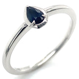 Anillo de zafiro en oro blanco 14kt. SA-0.25CTS.