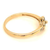 Anillo con zafiro y diamantes en oro amarillo 14KT