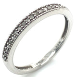 (SOFIA) Banda con diamantes en oro blanco 10kt. D-0.10CTS.