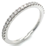 (LD) Banda con diamantes de laboratorio en oro blanco 14kt. D-0.30CTS.