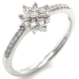 (SOFIA) Anillo con diamantes en oro blanco 10kt. D-0.25CTS.